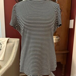 Lauren Ralph Lauren Black and White Boxy Polo Tee